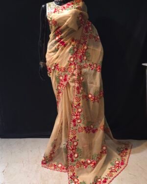 Reshom Kota With Flower Embrodery