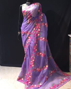 Reshom Kota With Flower Embrodery