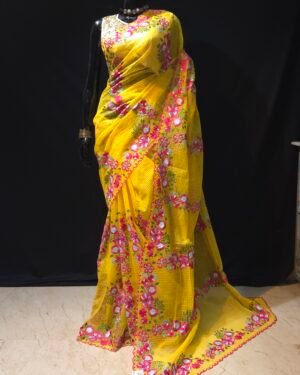 Reshom Kota With Flower Embrodery