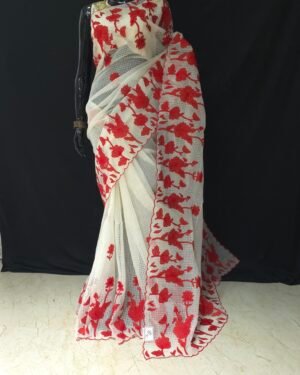 Reshom Kota With Applique Work