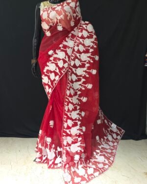 Reshom Kota With Applique Work