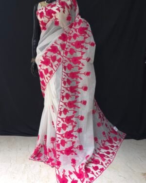 Reshom Kota With Applique Work