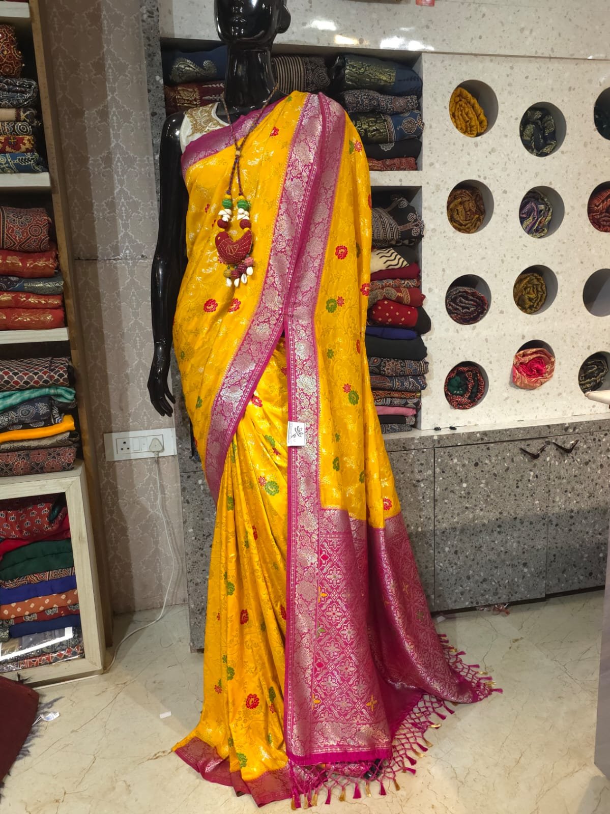 All Over Jungla Mushroo Silk Saree