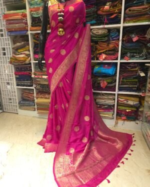 Dola Silk Benarasi Saree With Peacock Buta