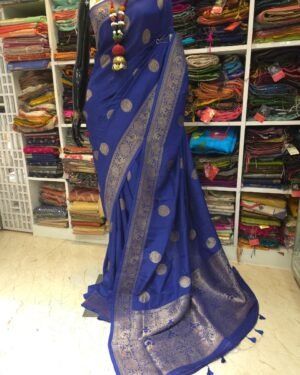 Dola Silk Benarasi Saree With Peacock Buta
