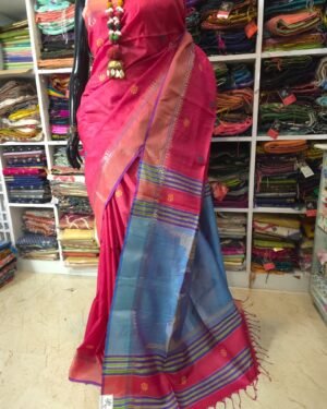 Pure Tussar Saree With Kala Khetra Work