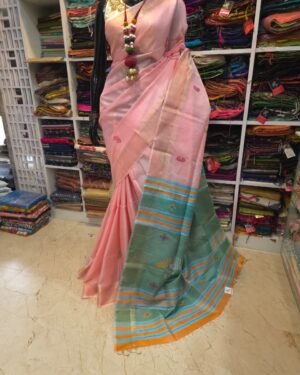 Pure Tussar Saree With Kala Khetra Work