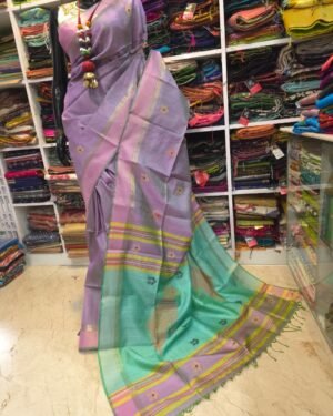 Pure Tussar Saree With Kala Khetra Work