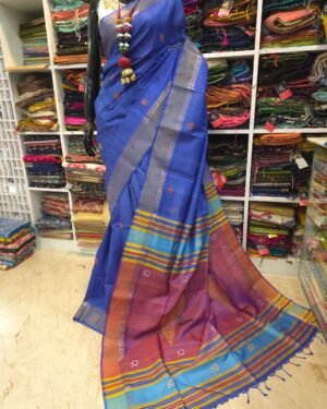 Pure Tussar Saree With Kala Khetra Work