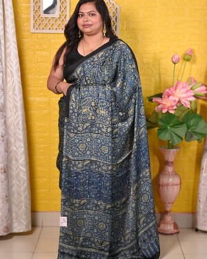 Modal Ajrakh Saree