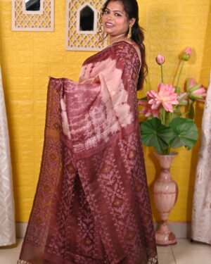 Sivori Tussar Jamdani Saree