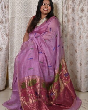 Tissue Silk Linen Saree