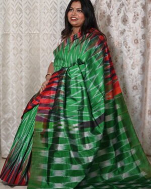 Bishnupuri Ikkat Silk Saree