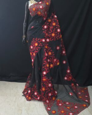 Reshom Kota With Applique Work