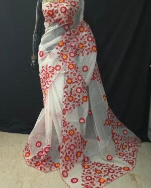 Reshom Kota With Applique Work