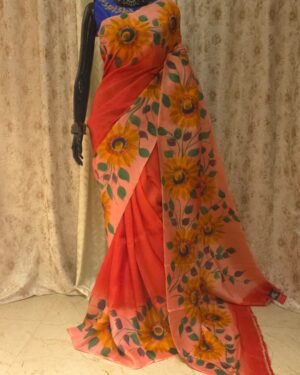 Hand Painted Pure Silk Saree