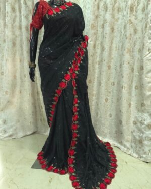 Georgette ChikanKari Saree