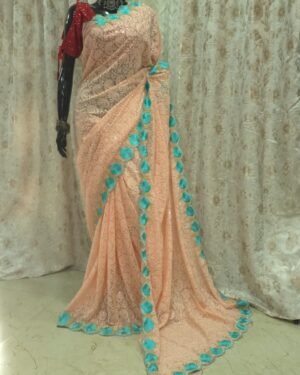Georgette ChikanKari Saree