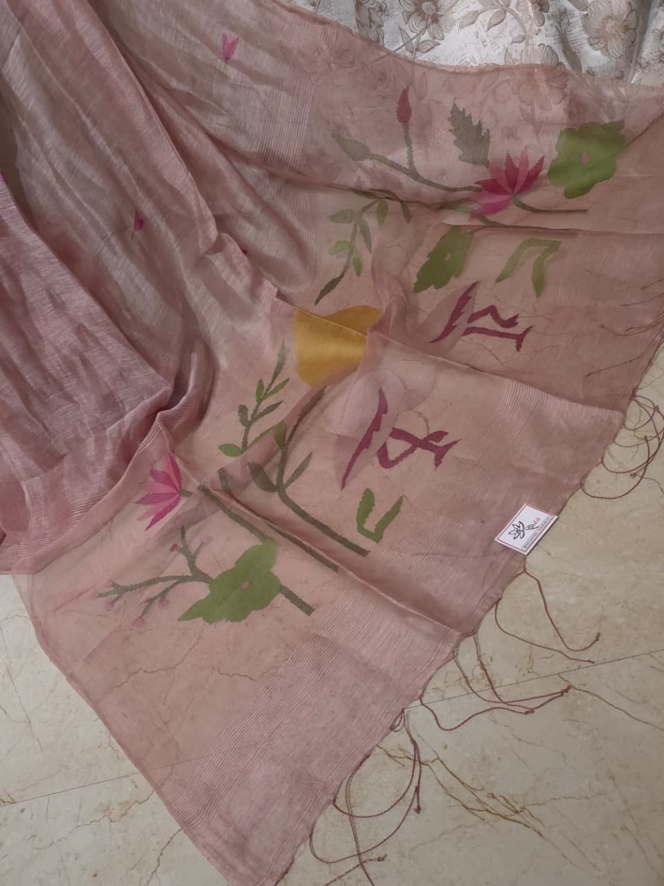 Silk Linen Saree - Image 3