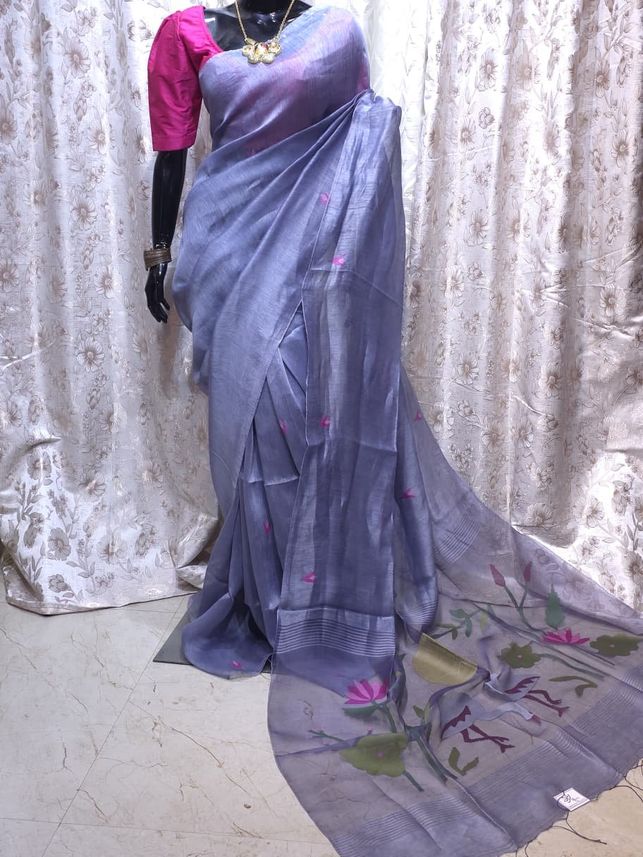 Silk Linen Saree