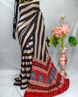 Ajrakh Modal Saree