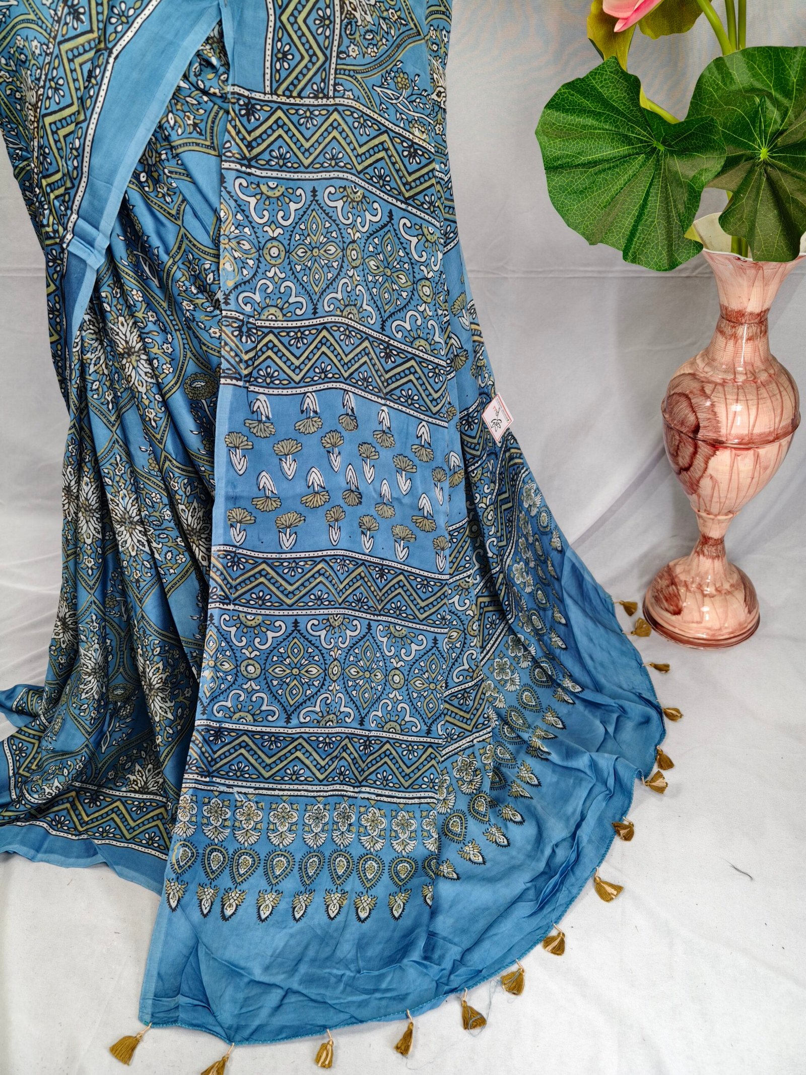 Ajrakh Modal Saree - Image 2