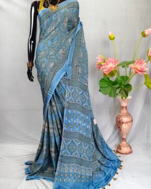 Ajrakh Modal Saree