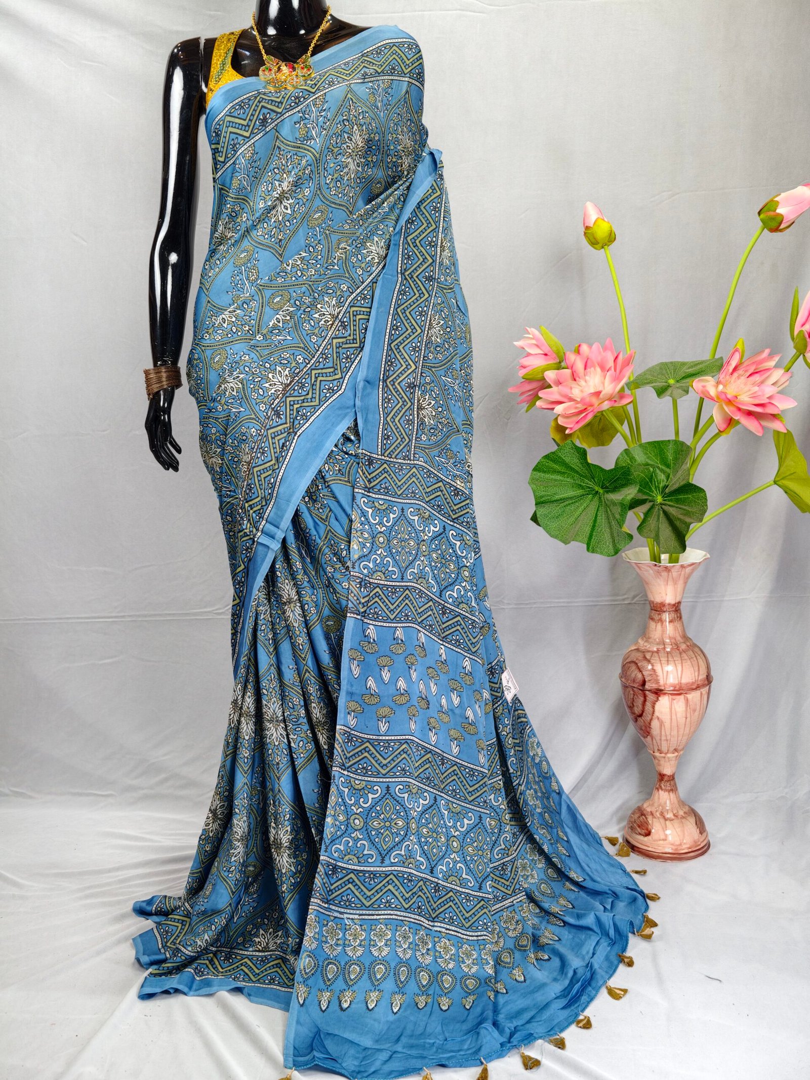 Ajrakh Modal Saree