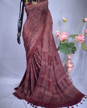 Ajrakh Modal Saree