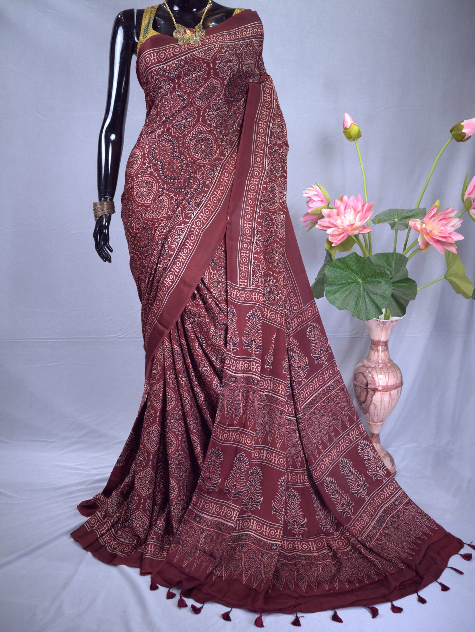 Ajrakh Modal Saree