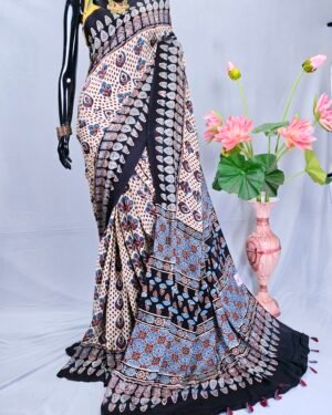 Ajrakh Modal Saree