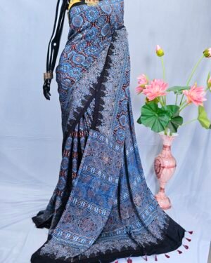 Ajrakh Modal Saree