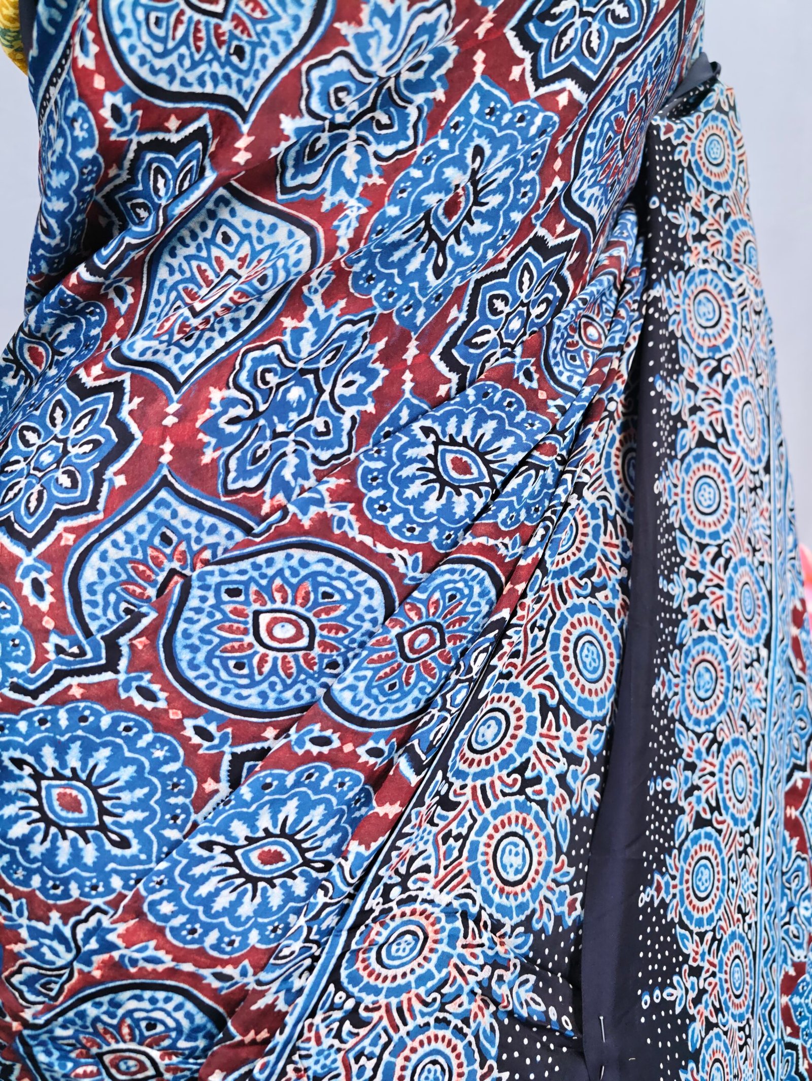 Ajrakh Modal Saree - Image 4