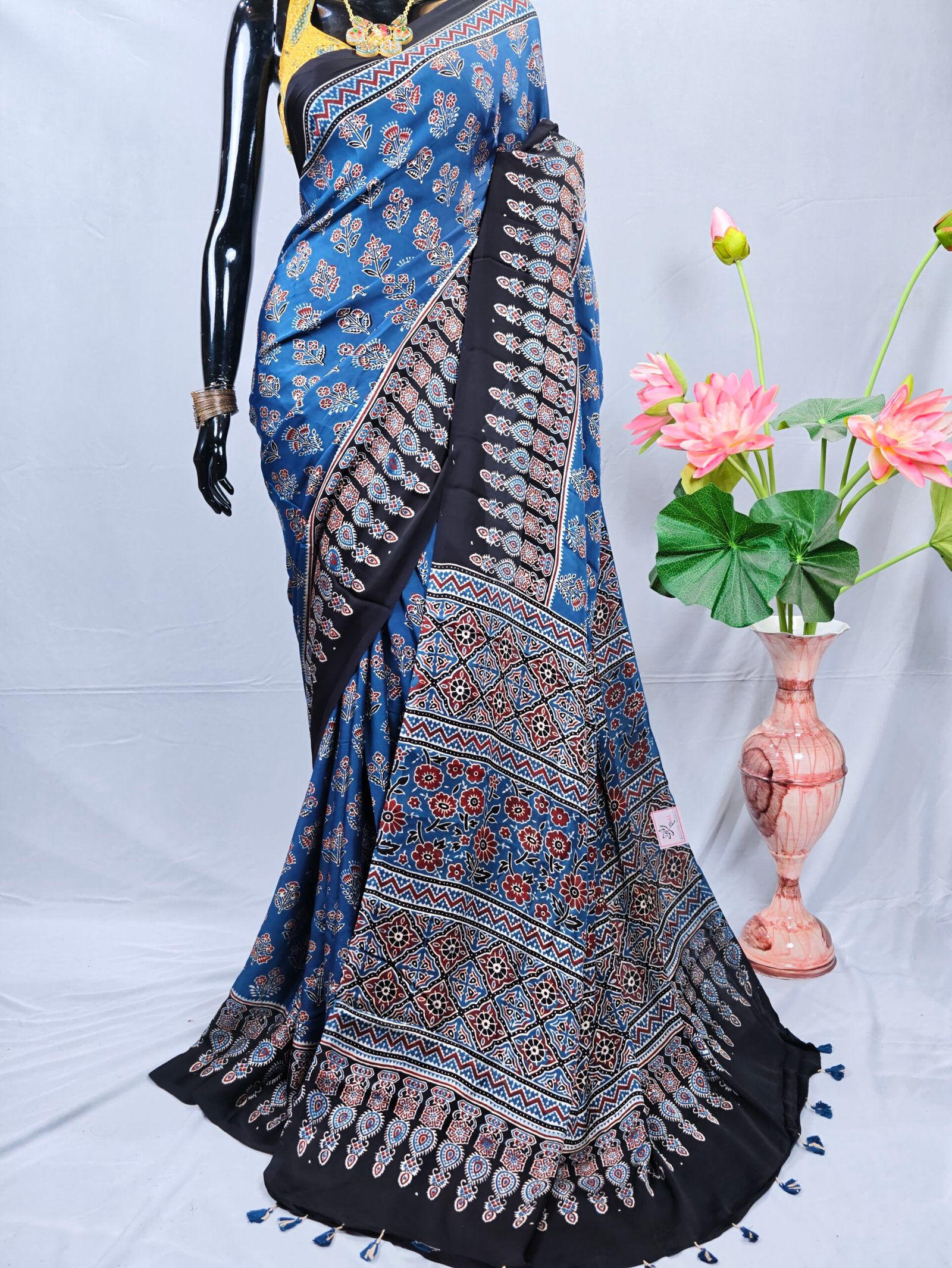 Ajrakh Modal Saree