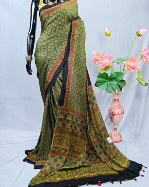 Ajrakh Modal Saree