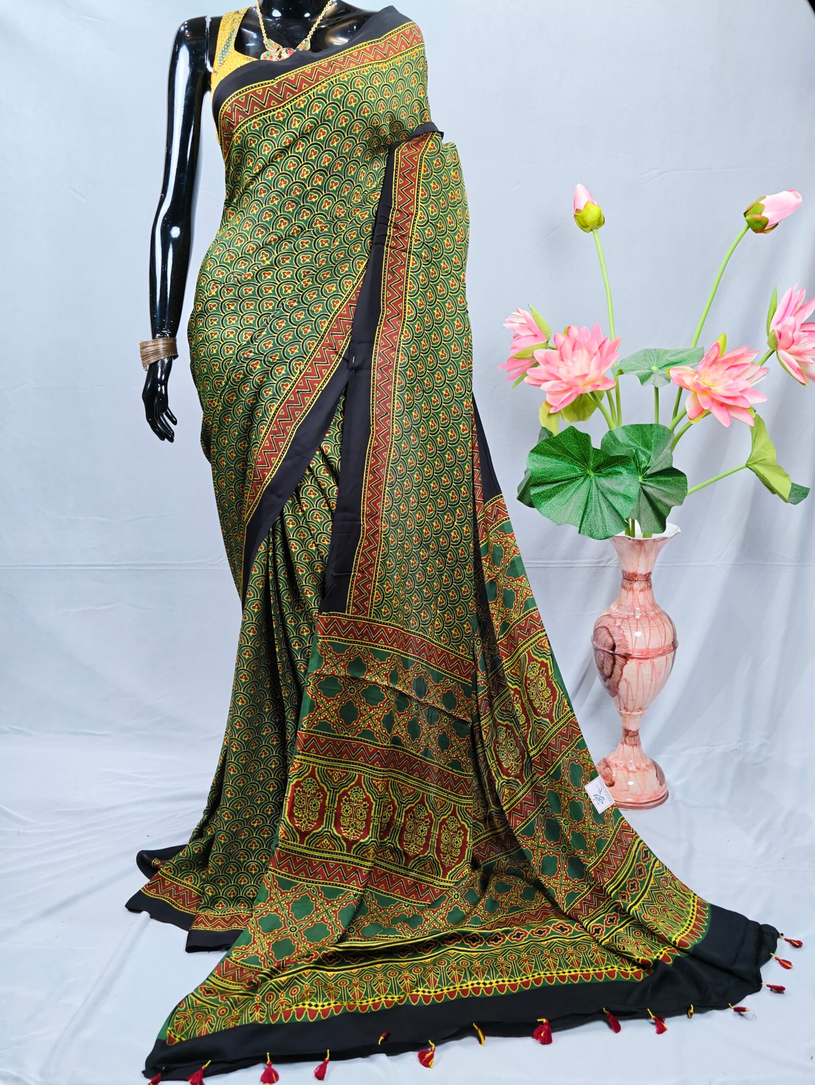 Ajrakh Modal Saree