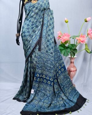 Ajrakh Modal Saree