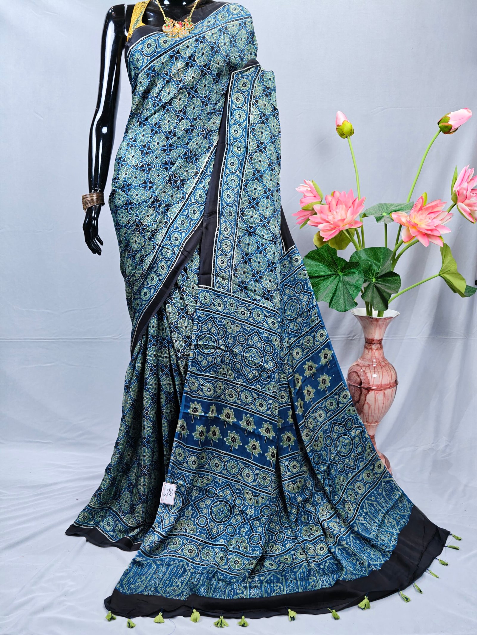 Ajrakh Modal Saree