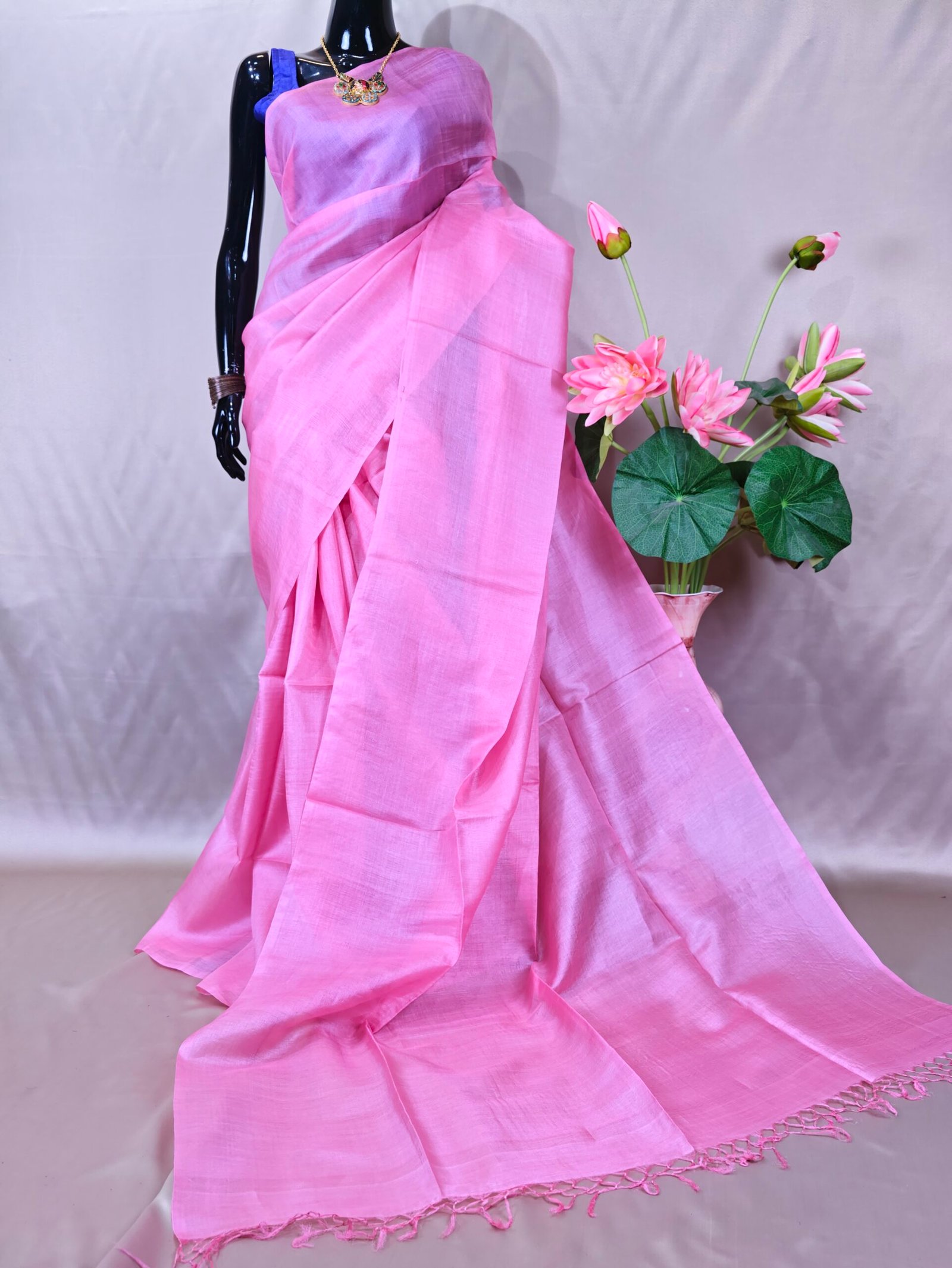 Plain Body Tussar Saree