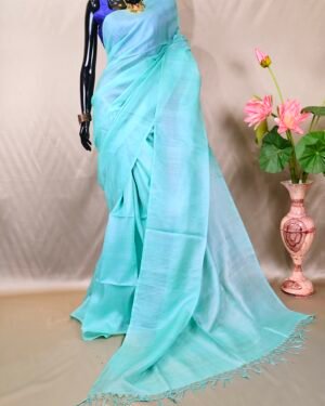 Plain Body Tussar Saree