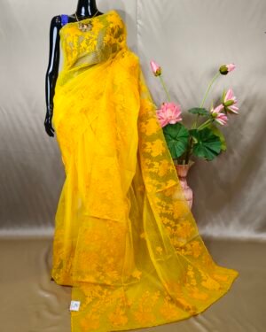 Rose Applique Reshom Kota