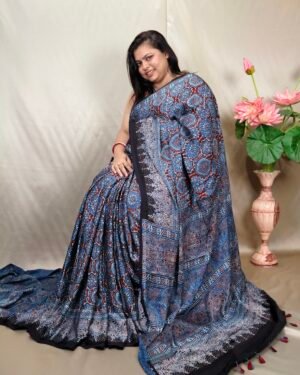 Ajrakh Modal Saree