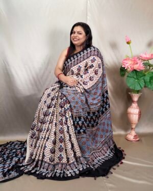 Ajrakh Modal Saree