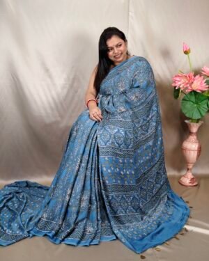 Ajrakh Modal Saree