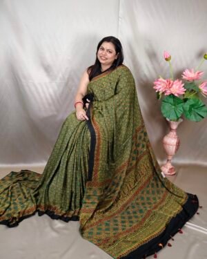 Ajrakh Modal Saree