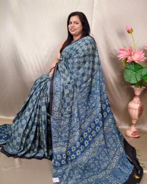 Ajrakh Modal Saree