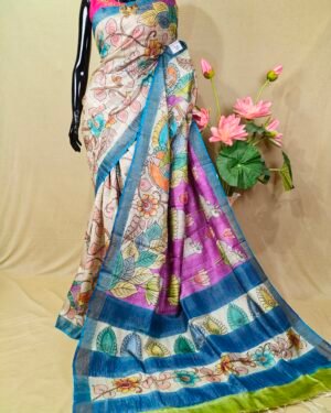 Tussar Kalamkari Saree