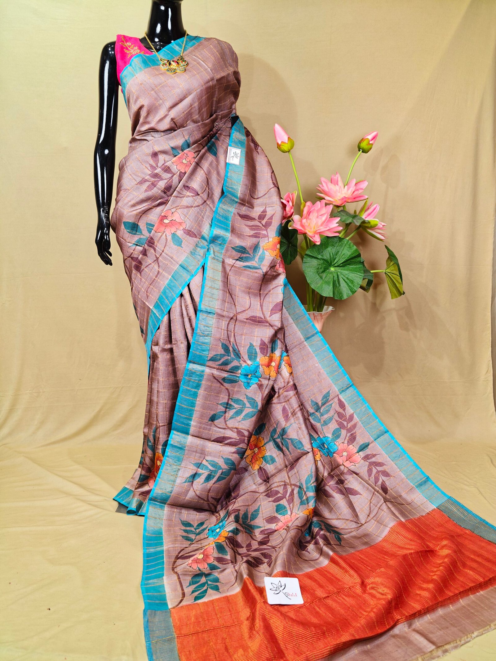 Tussar Kalamkari Saree