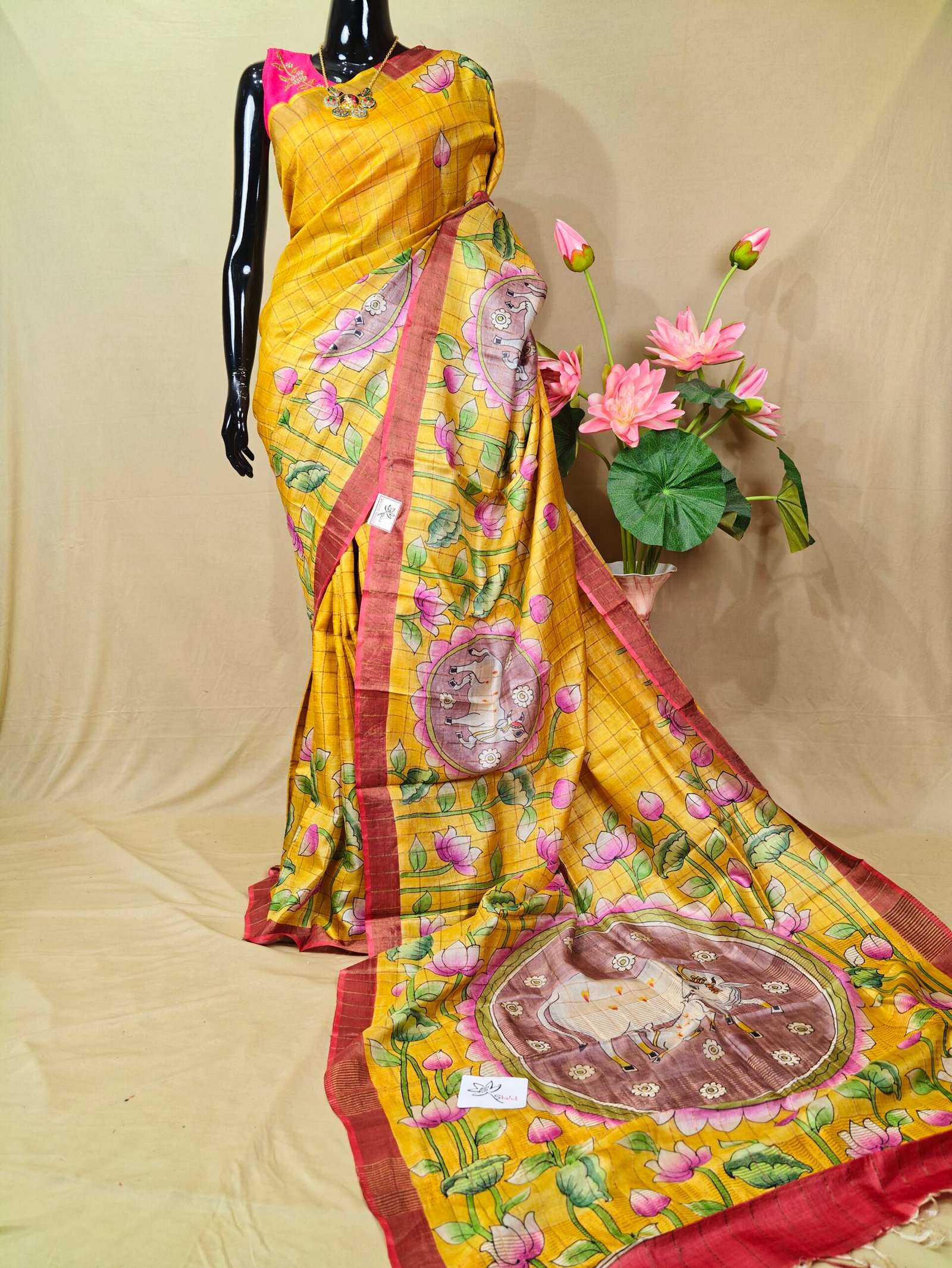 Tussar Kalamkari Saree