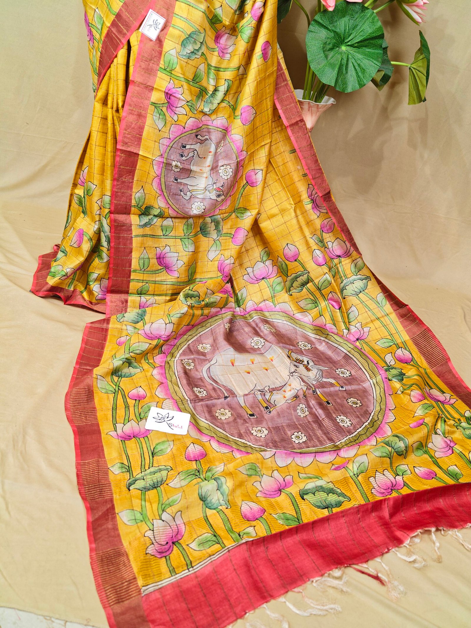 Tussar Kalamkari Saree - Image 3